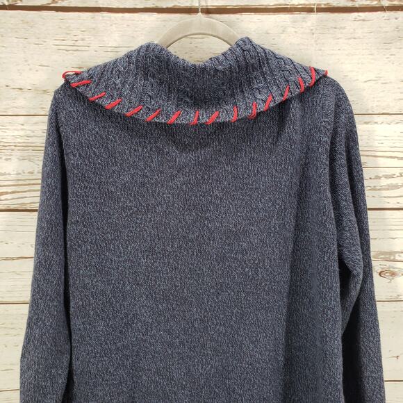 Tiara International Christmas Collection Blue Full Zip Sweater Size Large - Picture 12 of 13